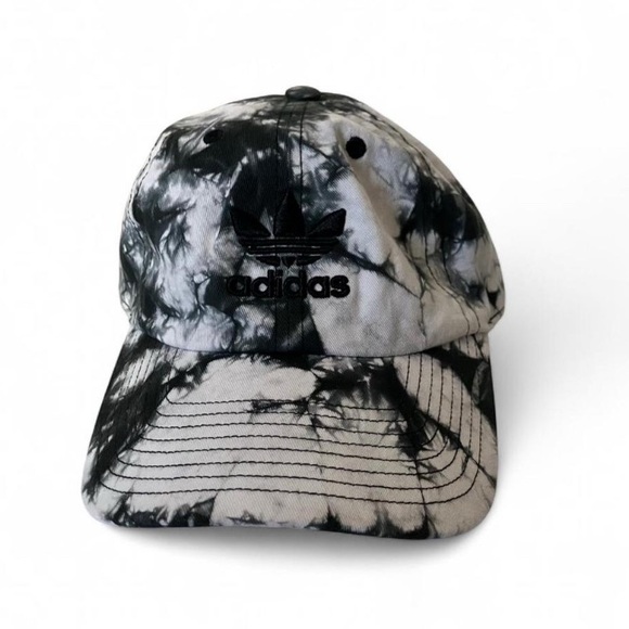 adidas Accessories - Adidas Originals Relaxed Tie-Dye Strapback hat in a black and white colorway